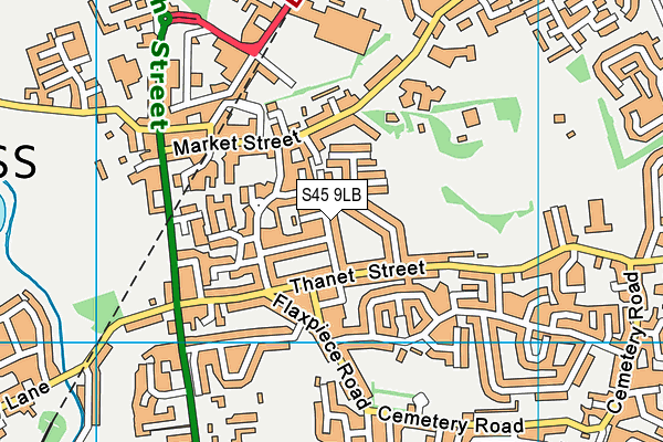 S45 9LB map - OS VectorMap District (Ordnance Survey)