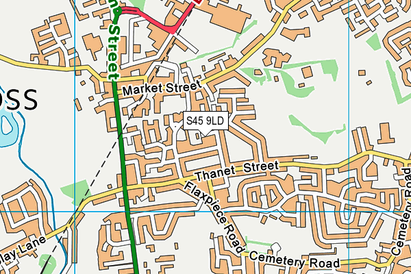 S45 9LD map - OS VectorMap District (Ordnance Survey)