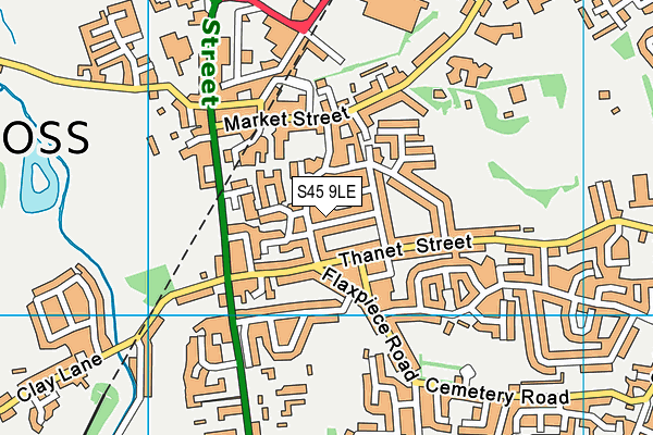 S45 9LE map - OS VectorMap District (Ordnance Survey)