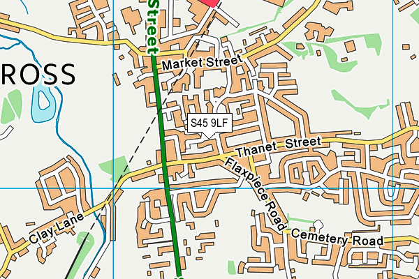 S45 9LF map - OS VectorMap District (Ordnance Survey)