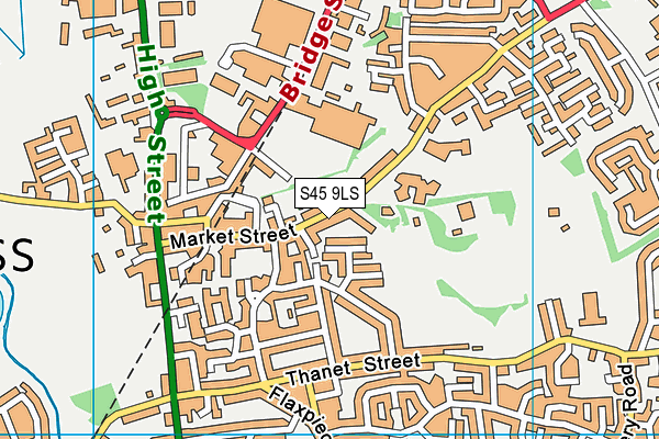 S45 9LS map - OS VectorMap District (Ordnance Survey)