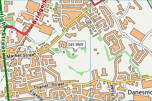 S45 9NW map - OS VectorMap District (Ordnance Survey)