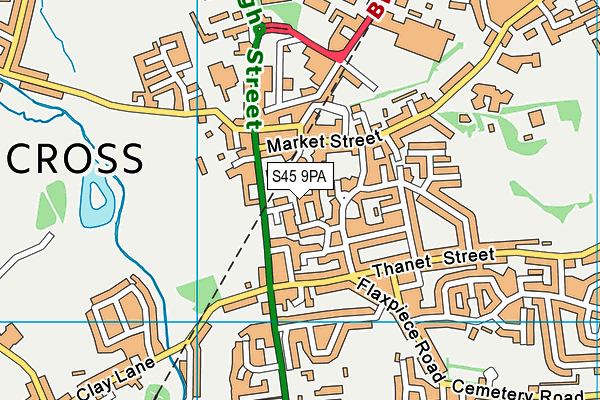 S45 9PA map - OS VectorMap District (Ordnance Survey)