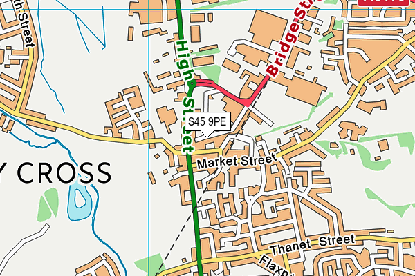 S45 9PE map - OS VectorMap District (Ordnance Survey)