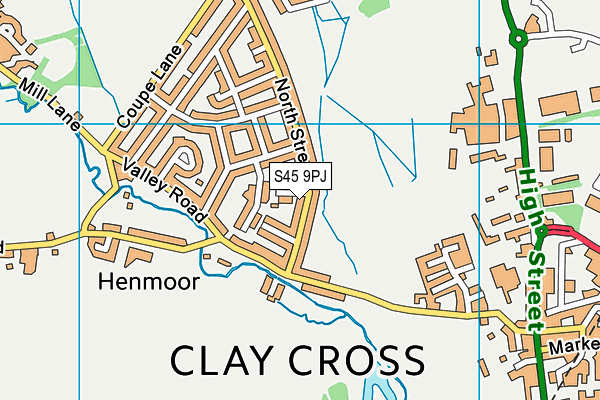 S45 9PJ map - OS VectorMap District (Ordnance Survey)