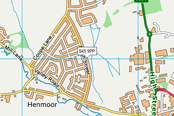 S45 9PP map - OS VectorMap District (Ordnance Survey)