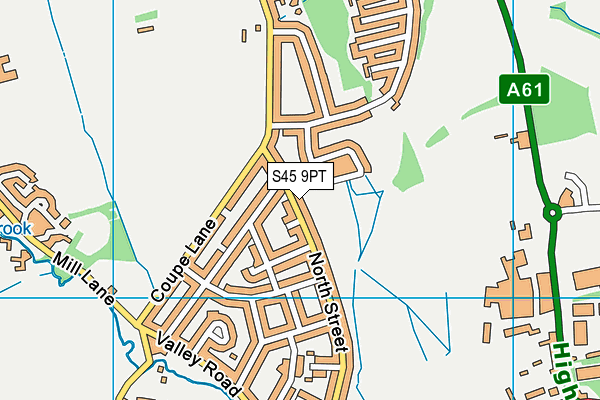 S45 9PT map - OS VectorMap District (Ordnance Survey)