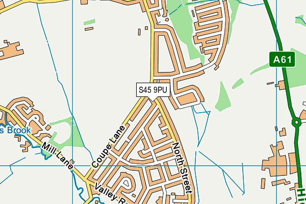 S45 9PU map - OS VectorMap District (Ordnance Survey)