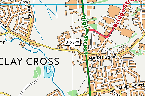 S45 9PX map - OS VectorMap District (Ordnance Survey)