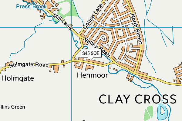 S45 9QE map - OS VectorMap District (Ordnance Survey)