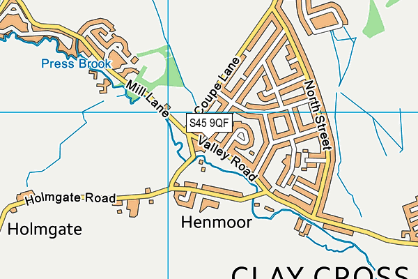 S45 9QF map - OS VectorMap District (Ordnance Survey)