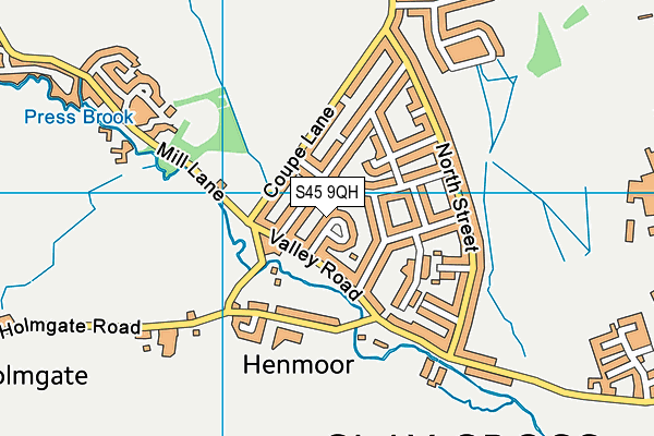 S45 9QH map - OS VectorMap District (Ordnance Survey)