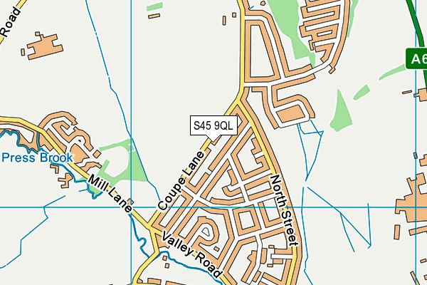 S45 9QL map - OS VectorMap District (Ordnance Survey)