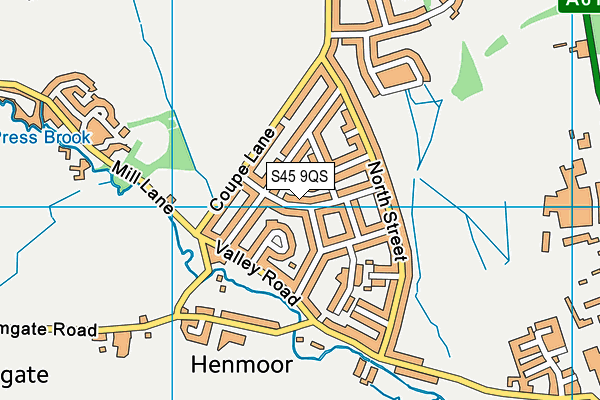 S45 9QS map - OS VectorMap District (Ordnance Survey)