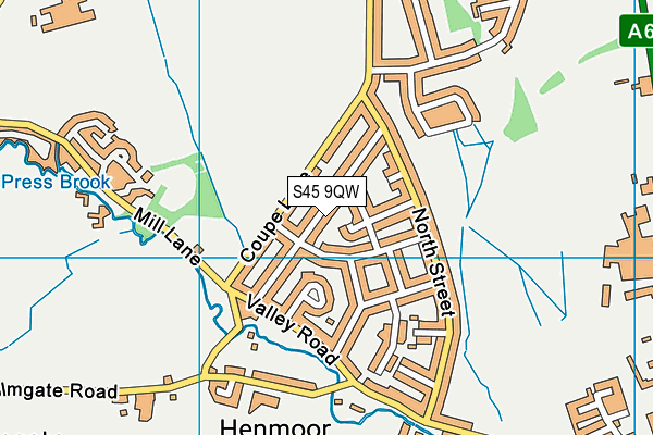 S45 9QW map - OS VectorMap District (Ordnance Survey)