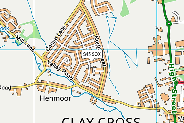 S45 9QX map - OS VectorMap District (Ordnance Survey)