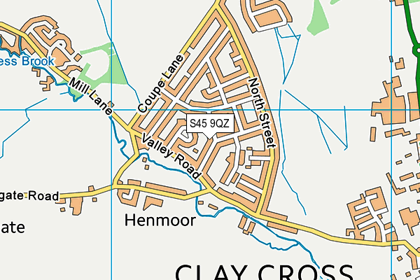 S45 9QZ map - OS VectorMap District (Ordnance Survey)