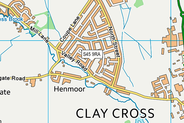 S45 9RA map - OS VectorMap District (Ordnance Survey)