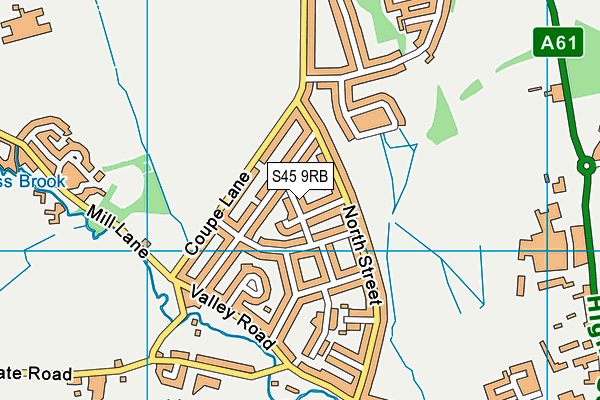 S45 9RB map - OS VectorMap District (Ordnance Survey)