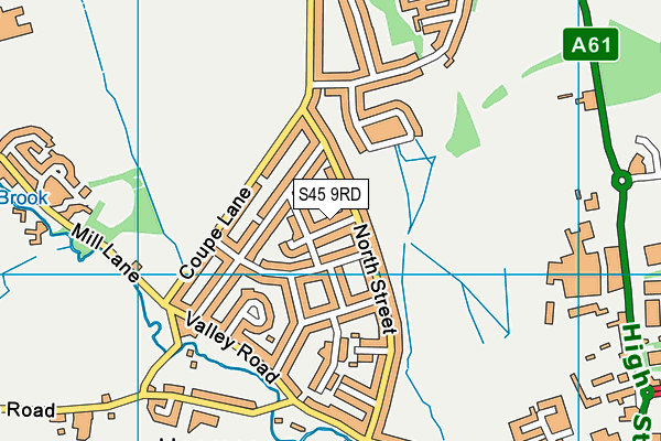 S45 9RD map - OS VectorMap District (Ordnance Survey)