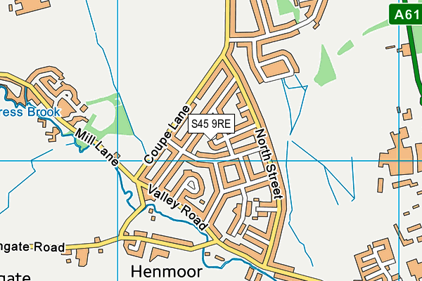 S45 9RE map - OS VectorMap District (Ordnance Survey)