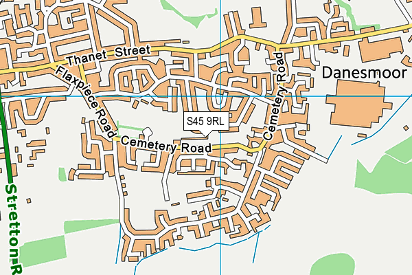 S45 9RL map - OS VectorMap District (Ordnance Survey)