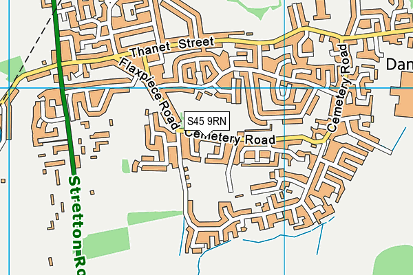 S45 9RN map - OS VectorMap District (Ordnance Survey)