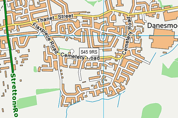 S45 9RS map - OS VectorMap District (Ordnance Survey)