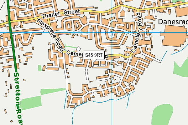 S45 9RT map - OS VectorMap District (Ordnance Survey)