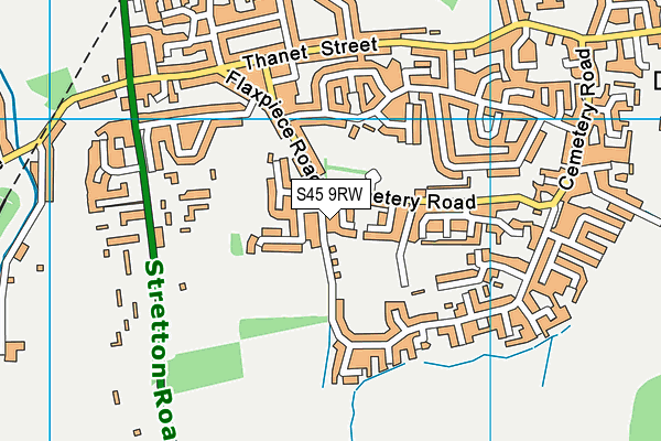 S45 9RW map - OS VectorMap District (Ordnance Survey)