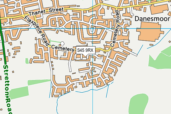 S45 9RX map - OS VectorMap District (Ordnance Survey)