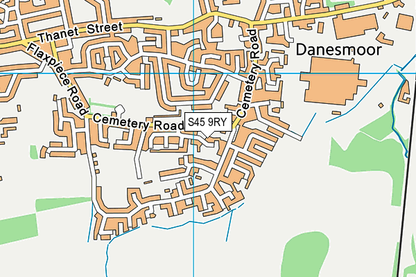 S45 9RY map - OS VectorMap District (Ordnance Survey)