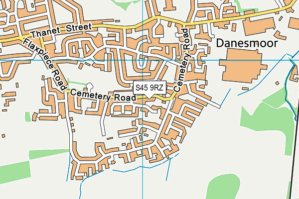 S45 9RZ map - OS VectorMap District (Ordnance Survey)