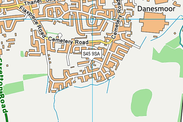 S45 9SA map - OS VectorMap District (Ordnance Survey)