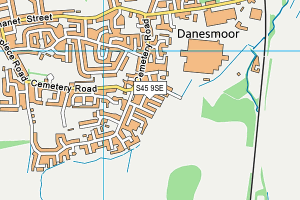 S45 9SE map - OS VectorMap District (Ordnance Survey)
