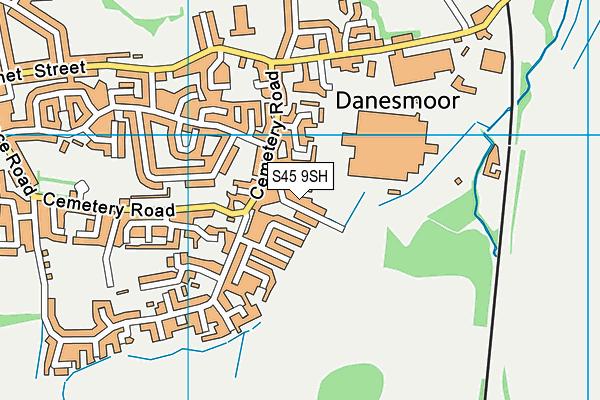 S45 9SH map - OS VectorMap District (Ordnance Survey)