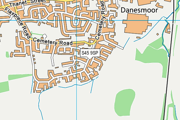 S45 9SP map - OS VectorMap District (Ordnance Survey)