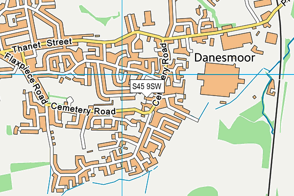 S45 9SW map - OS VectorMap District (Ordnance Survey)