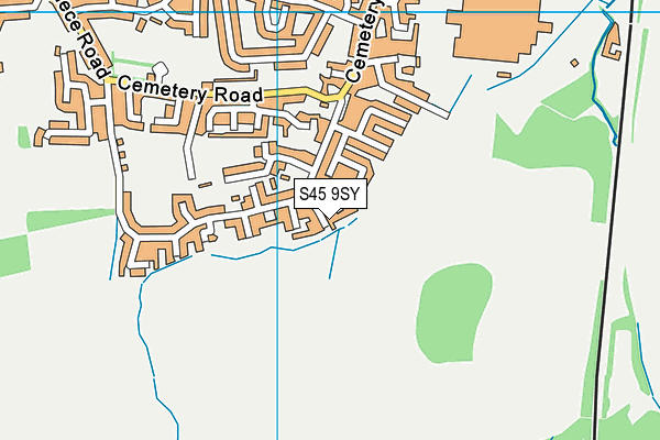 S45 9SY map - OS VectorMap District (Ordnance Survey)