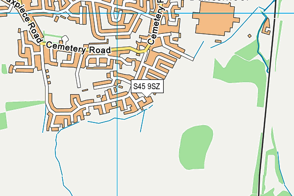 S45 9SZ map - OS VectorMap District (Ordnance Survey)