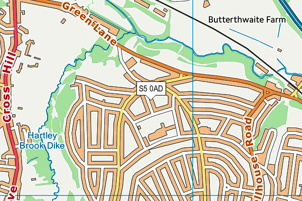 S5 0AD map - OS VectorMap District (Ordnance Survey)