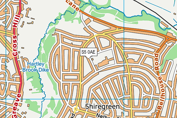 S5 0AE map - OS VectorMap District (Ordnance Survey)