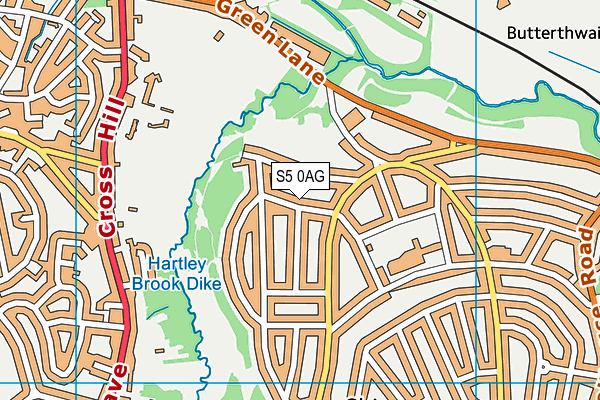 S5 0AG map - OS VectorMap District (Ordnance Survey)