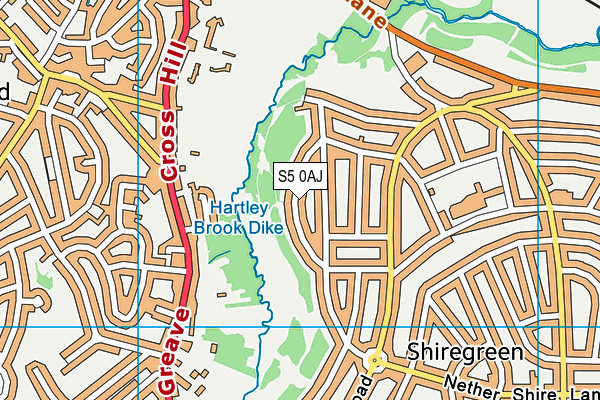 S5 0AJ map - OS VectorMap District (Ordnance Survey)
