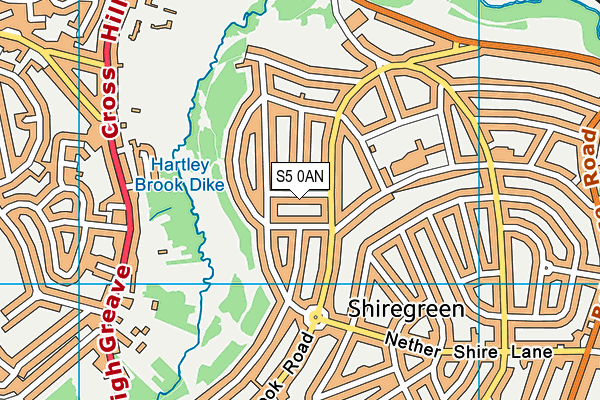 S5 0AN map - OS VectorMap District (Ordnance Survey)