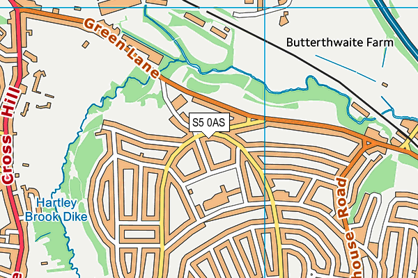 S5 0AS map - OS VectorMap District (Ordnance Survey)
