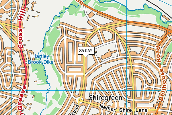 S5 0AY map - OS VectorMap District (Ordnance Survey)