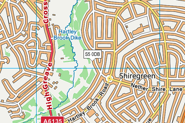 S5 0DB map - OS VectorMap District (Ordnance Survey)