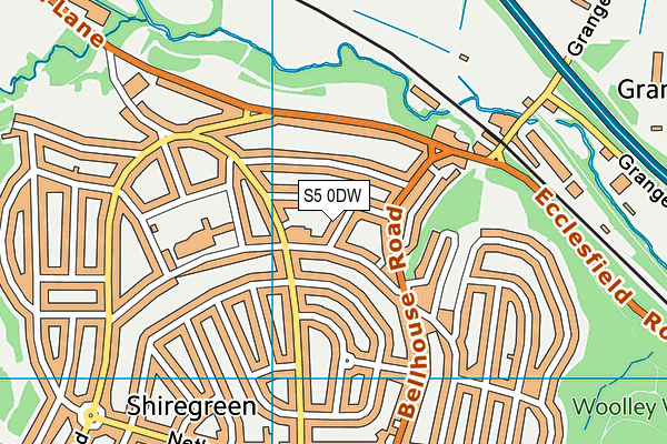 S5 0DW map - OS VectorMap District (Ordnance Survey)