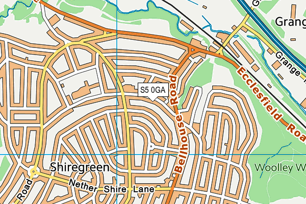S5 0GA map - OS VectorMap District (Ordnance Survey)